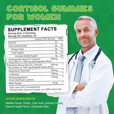 Cortisol Balance Gummies for Women – Stress & Relaxation Support, Vegan