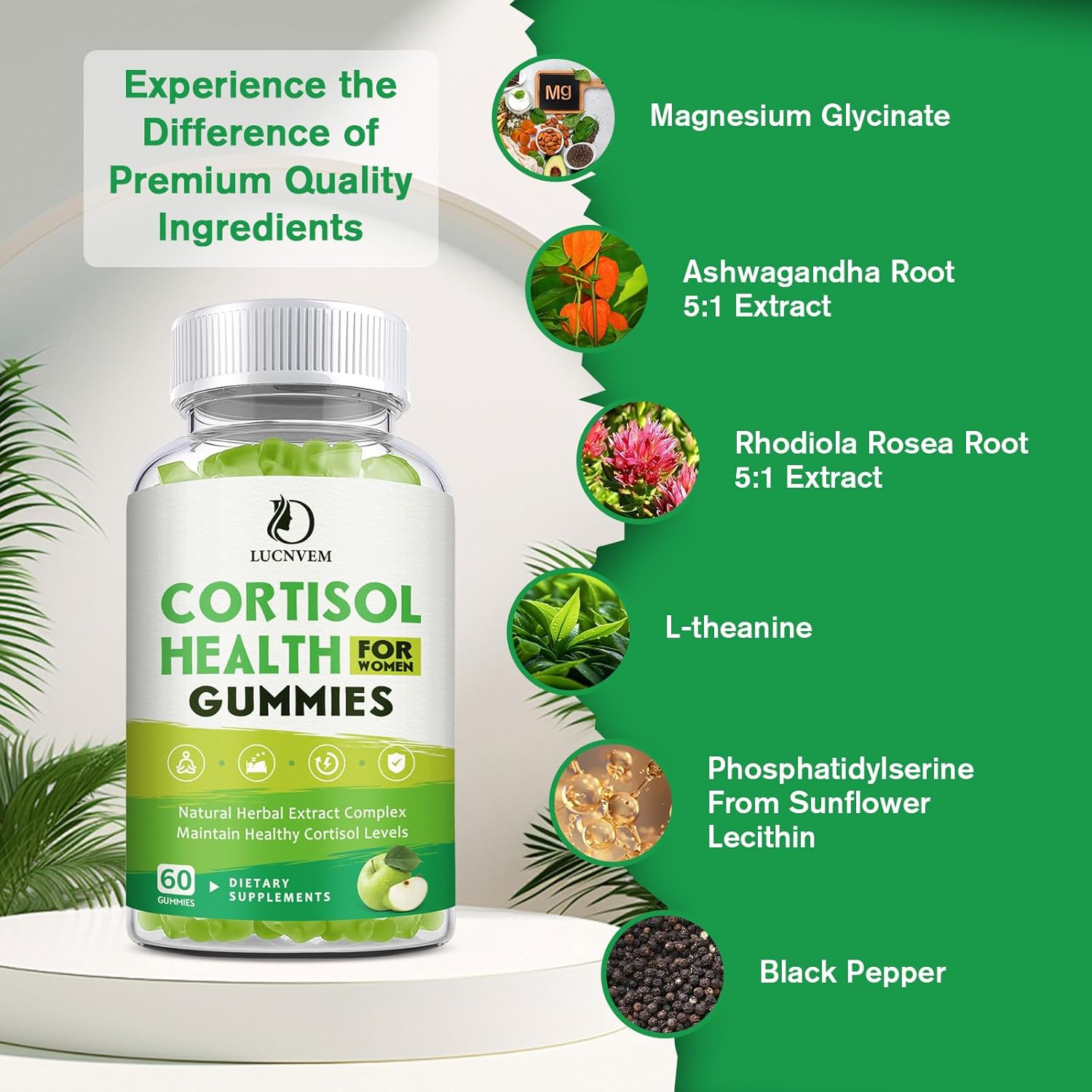 Cortisol Balance Gummies for Women – Stress & Relaxation Support, Vegan
